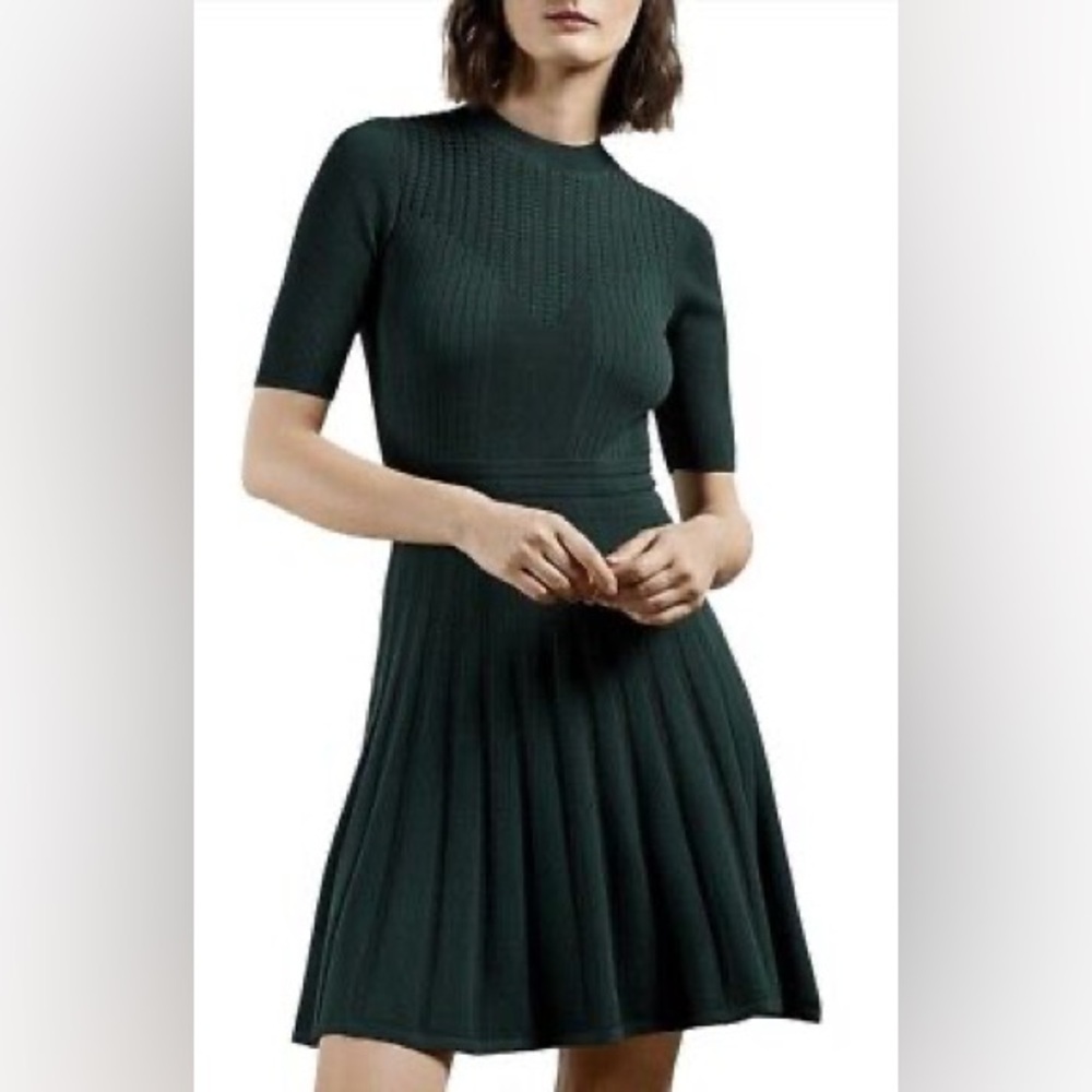Ted Baker NEW Olivinn Stitch Green Detail Dress Size 8